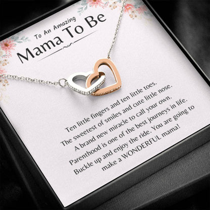 To An Amazing Mama To Be - You're going to make a wonderful mama - Interlocking Hearts Necklace - Gift for New Mom - Personalize Memories