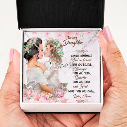 To My Daughter Necklace - Heartfelt Gift from Mom for Birthday, Graduation & Proud Mom Moments - Scripted Love Necklace - Personalize Memories