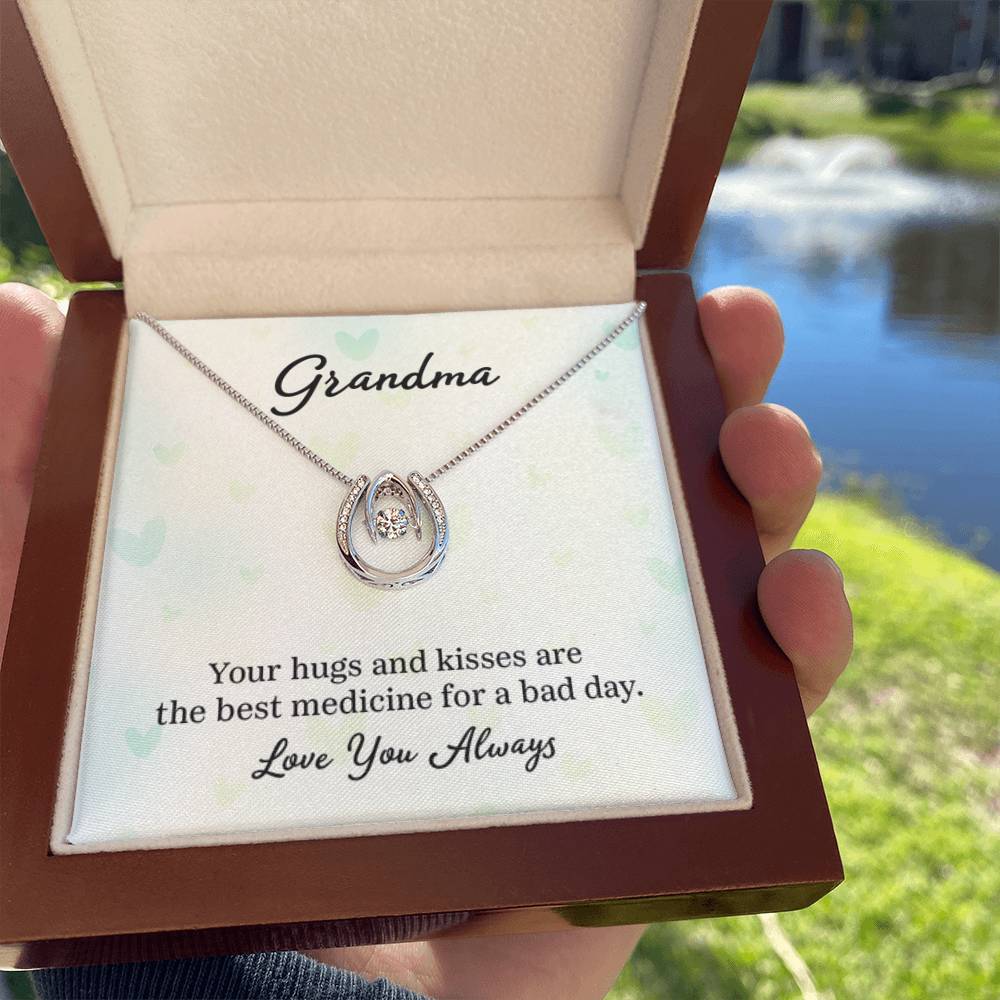 Gift for Grandma - Your Hugs and Kisses Grandma - Lucky In Love PARTNER - Personalize Memories