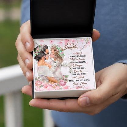 To My Daughter Necklace - Heartfelt Gift from Mom for Birthday, Graduation & Proud Mom Moments - Scripted Love Necklace - Personalize Memories