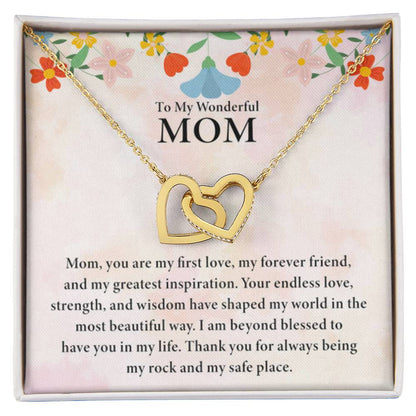 To My Mom - Interlocking Hearts Necklace - Perfect for Birthday, Christmas & Mother's Day - Personalize Memories