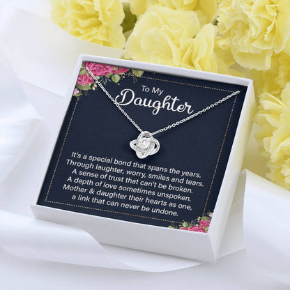 To My Daughter Necklace – Birthday, Graduation Keepsake for Daughter – Love Knot Necklace - Personalize Memories
