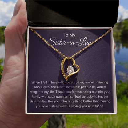 To My Sister In Law - Thank You for Accepting Me - Forever Love Necklace - Personalize Memories