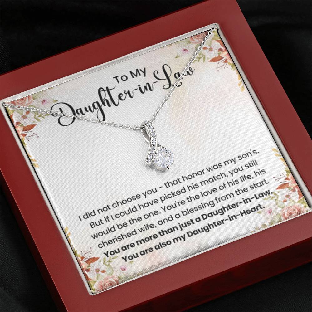 To My Beautiful Daughter In Law - Alluring Beauty Necklace - Gift for Bonus Daughter - Personalize Memories