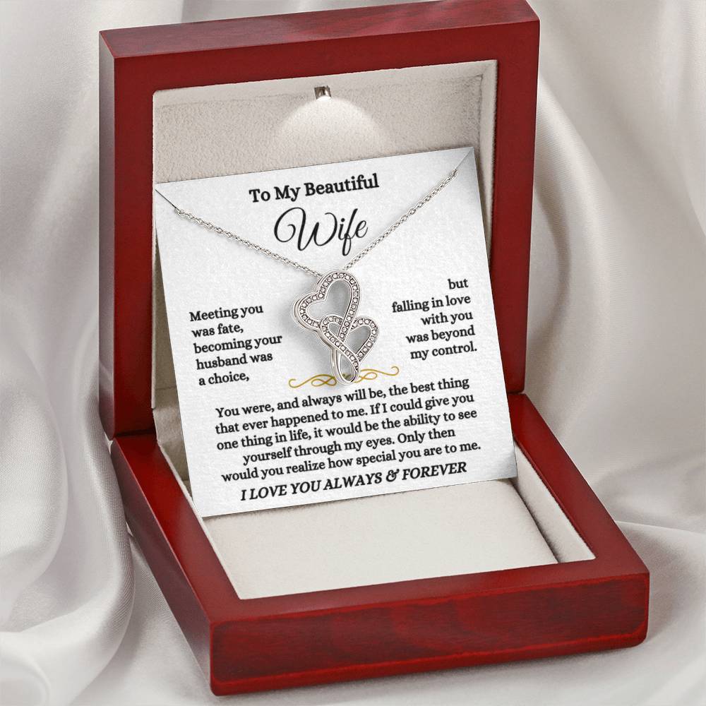 To My Wife Necklace - Meaningful Jewelry Gift from Husband for Every Special Occasion Including Valentine’s Day - Heart-to-heart Pendant Necklace - Personalize Memories