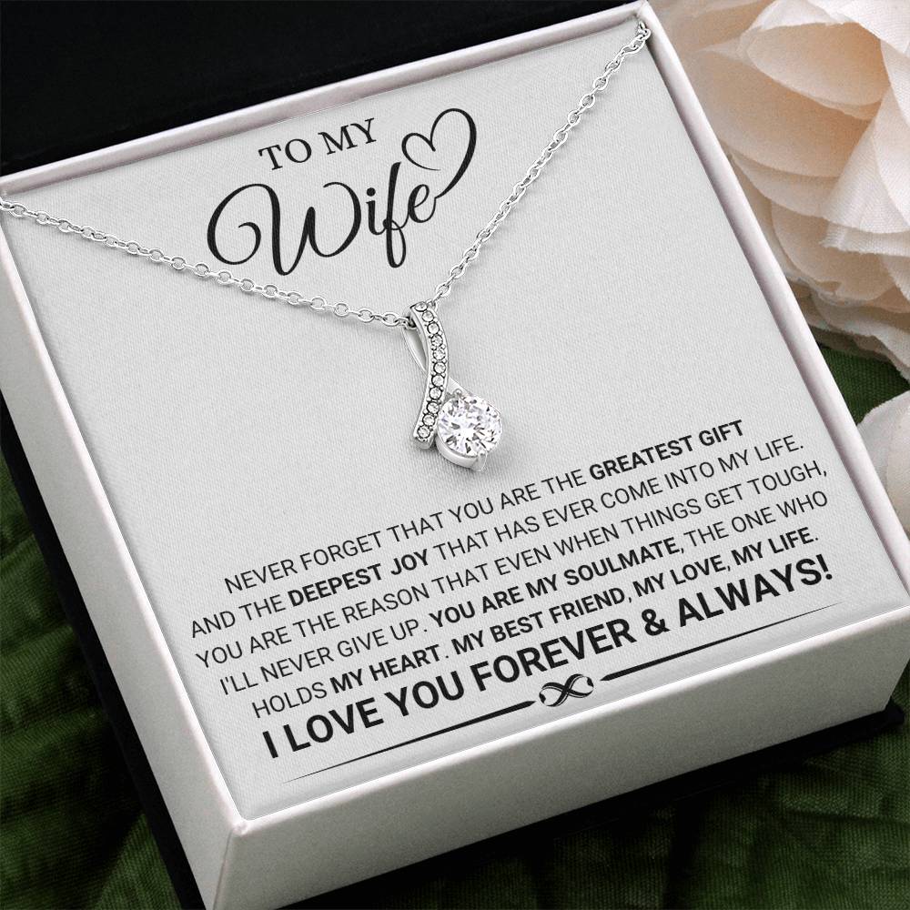 Gift for Wife from Husband - You're The Greatest Gift - Alluring Beauty Necklace - Personalize Memories
