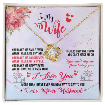 Romantic Gift for Smokin' Hot Wife - Jewelry from Husband for Valentine’s Day - Love Knot Necklace - Personalize Memories