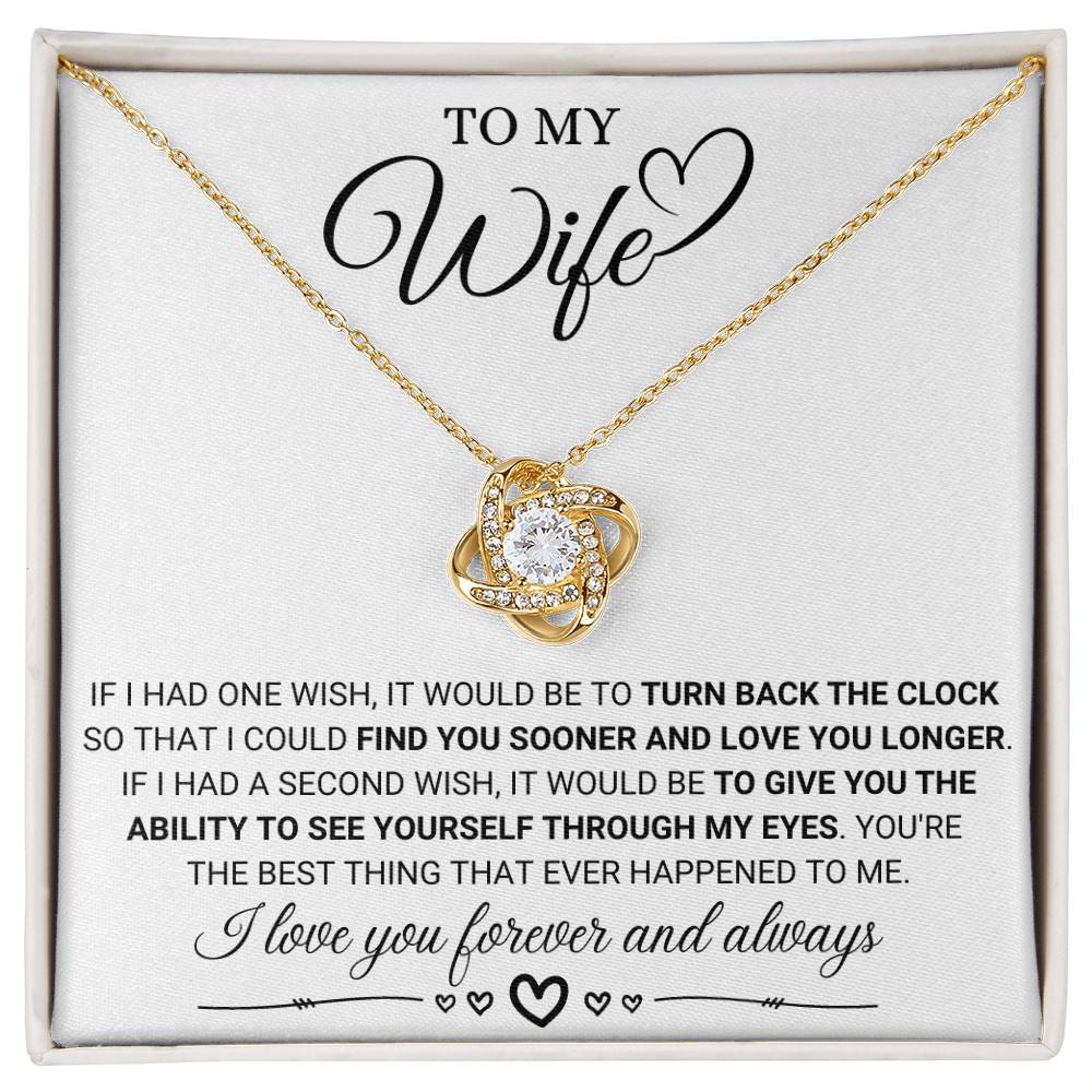 Gift for Wife from Husband - I Love You forever & Always - Love Knot Necklace - Personalize Memories