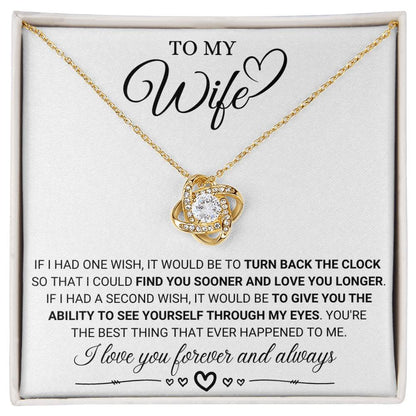 Gift for Wife from Husband - I Love You forever & Always - Love Knot Necklace - Personalize Memories
