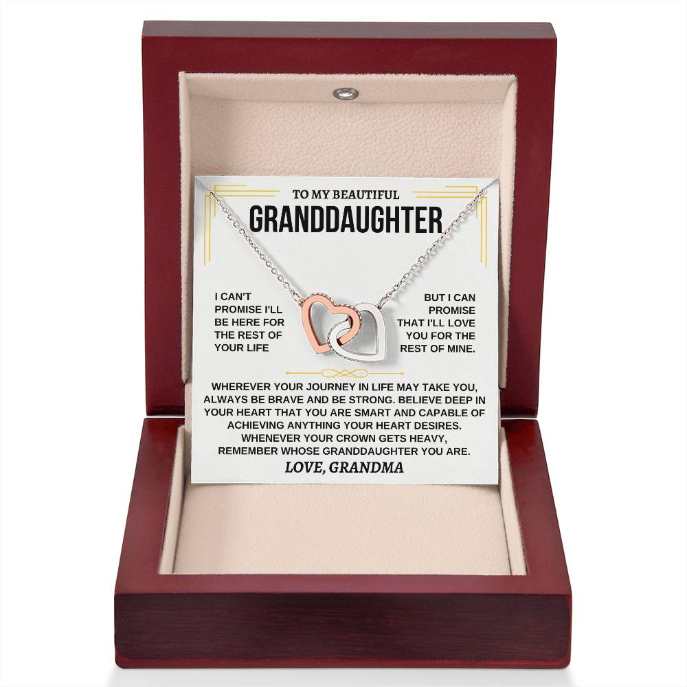 To My Granddaughter - Interlocking Hearts Necklace - Gift From Grandma - Personalize Memories