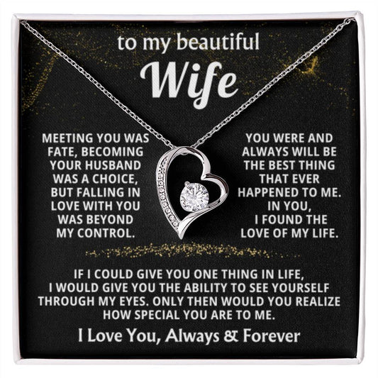 To My Wife Necklace - Best Surprise Gift for Wife from Husband for Anniversary, Christmas & Valentine’s Day - Forever Love Necklace - Personalize Memories