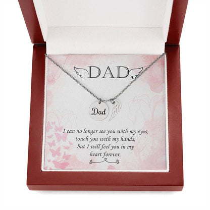 Angel Wing Dad Necklace Gift from Heaven - Daddy Memorial Gift
