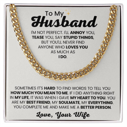 To My Husband Gift from Wife - I am not perfect - Christmas, Birthday & Valentine’s Day Gift for Him - Personalize Memories