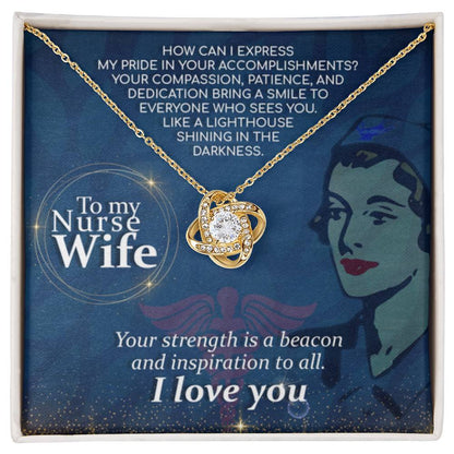 Nurse Wife Gift From Husband - Love Knot Necklace - Personalize Memories