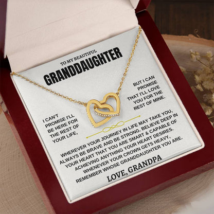 To My Granddaughter - Interlocking Hearts Necklace - Gift From Grandpa - Personalize Memories