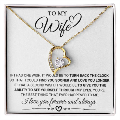 To My Wife Necklace - Romantic Anniversary & Valentine’s Day Jewelry Gift from Husband to Wife - Forever Love Necklace - Personalize Memories