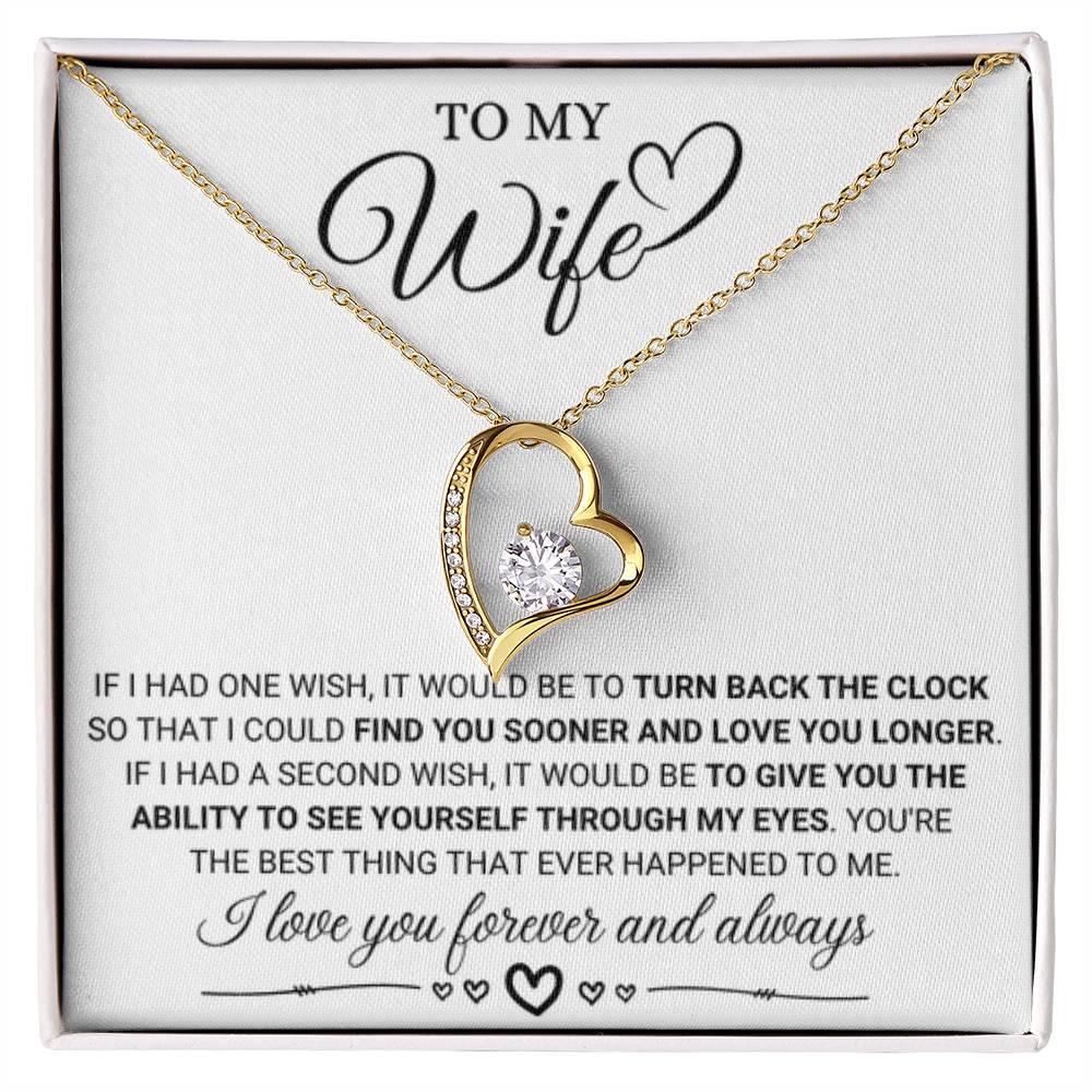 To My Wife Necklace - Romantic Anniversary & Valentine’s Day Jewelry Gift from Husband to Wife - Forever Love Necklace - Personalize Memories