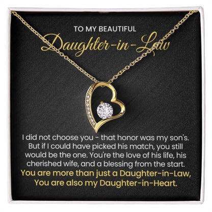 To My Daughter In Law - You are also my Daughter in heart - Forever Love Necklace - Personalize Memories