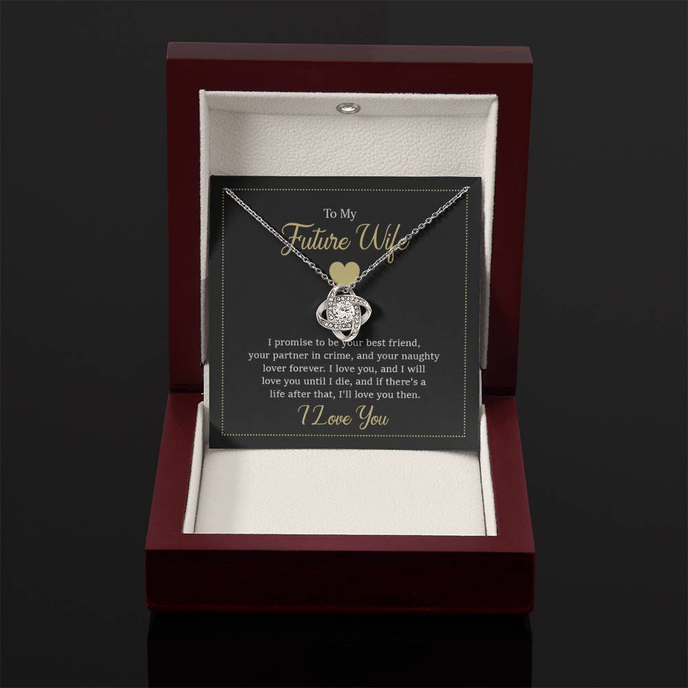Future Wife Jewelry Gift - Long Lasting Romantic Necklace for Celebrating Love & Upcoming Marriage - Love Knot Necklace - Personalize Memories