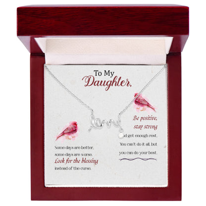 To My Daughter Necklace – Birthday Graduation Special Gift for Daughter – Scripted Love Necklace - Personalize Memories