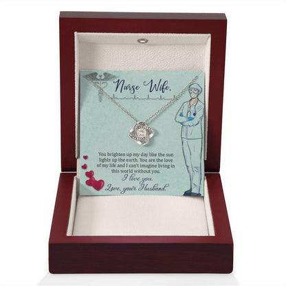 To my nurse wife Gift From Husband - Love Knot Necklace - Personalize Memories