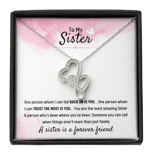 To My Sister - Gift for Sister - A sister is a forever friend - Heart-to-heart Pendant Necklace - Personalize Memories