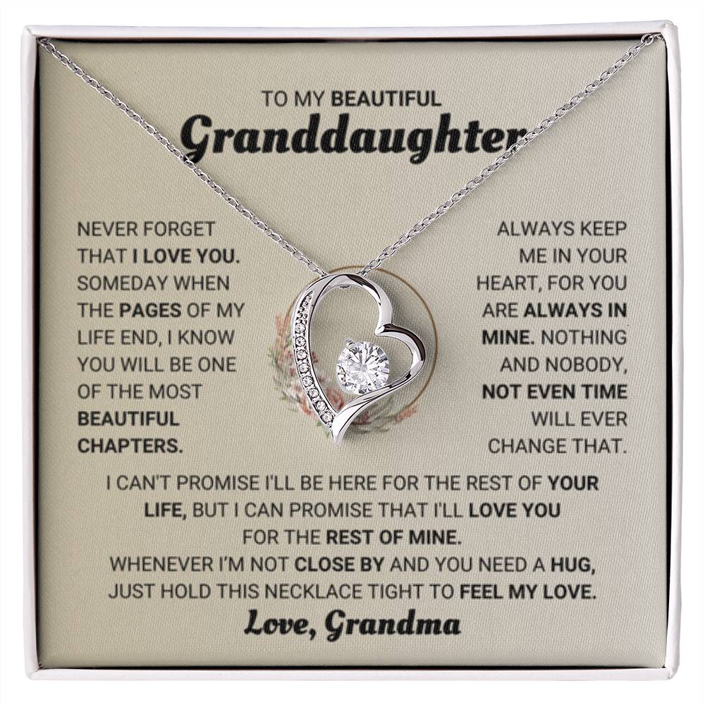 To My Granddaughter Necklace – Birthday & Christmas Gift from Grandma – Forever Love Necklace - Personalize Memories