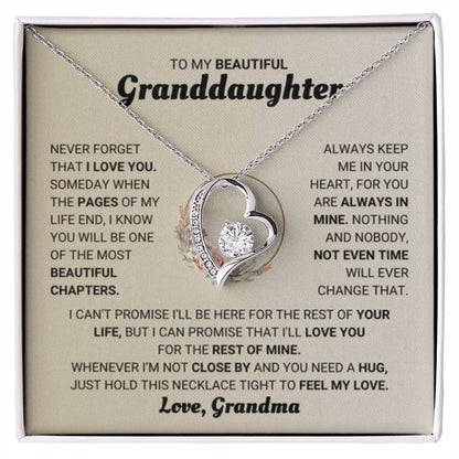 To My Granddaughter Necklace – Birthday & Christmas Gift from Grandma – Forever Love Necklace - Personalize Memories