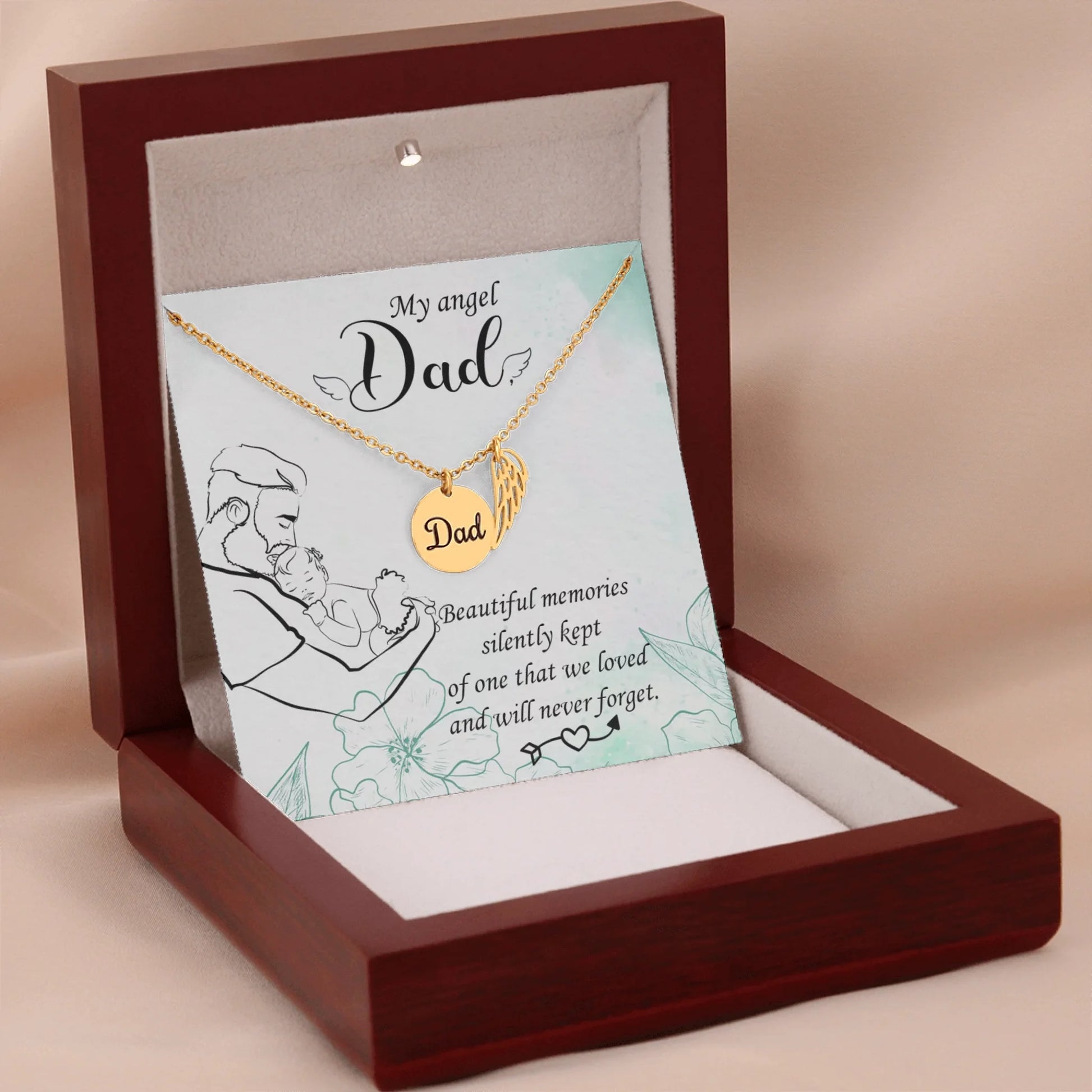 Dad Remembrance Gold w Wood Box 3