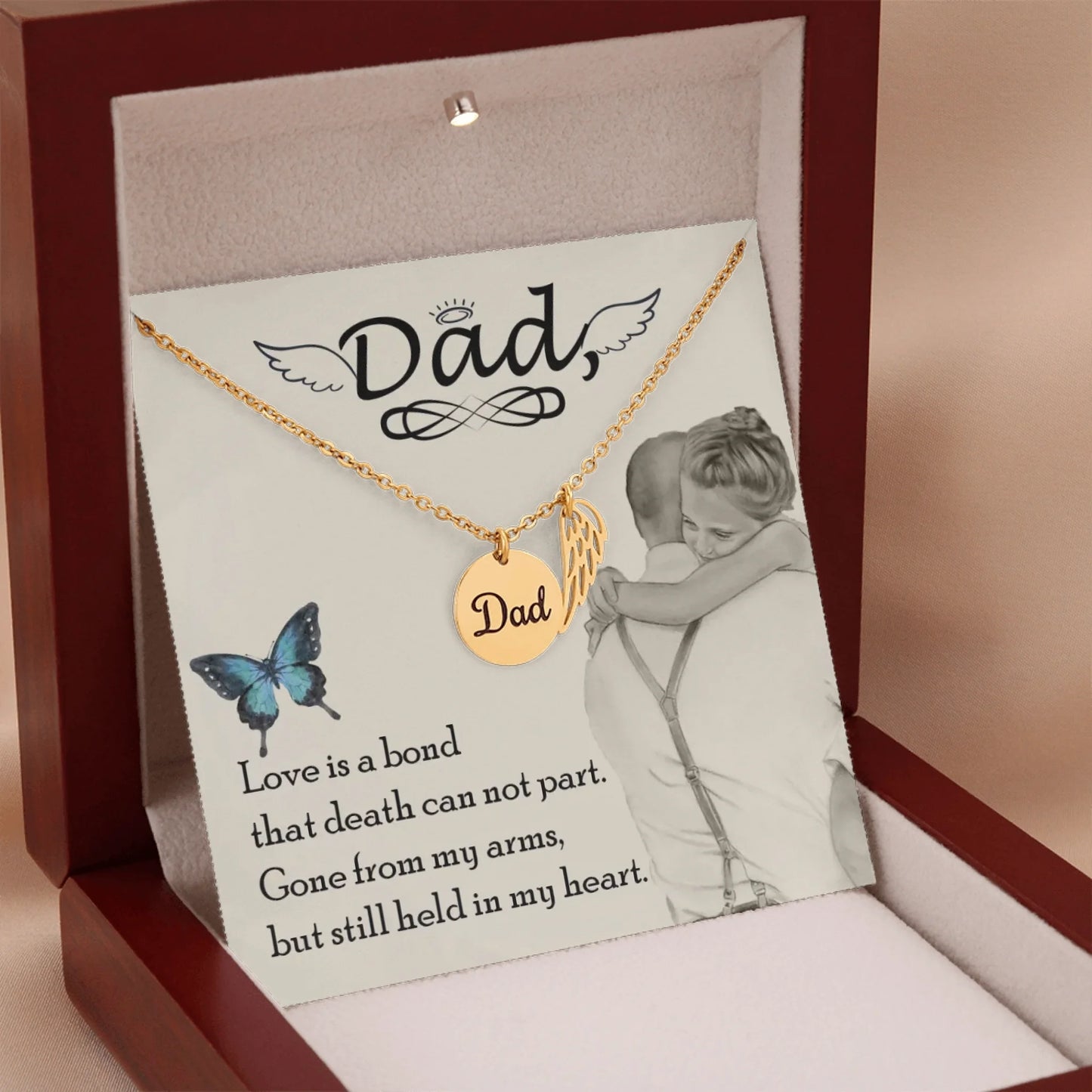 Dad Remembrance Gold w Wood Box 4