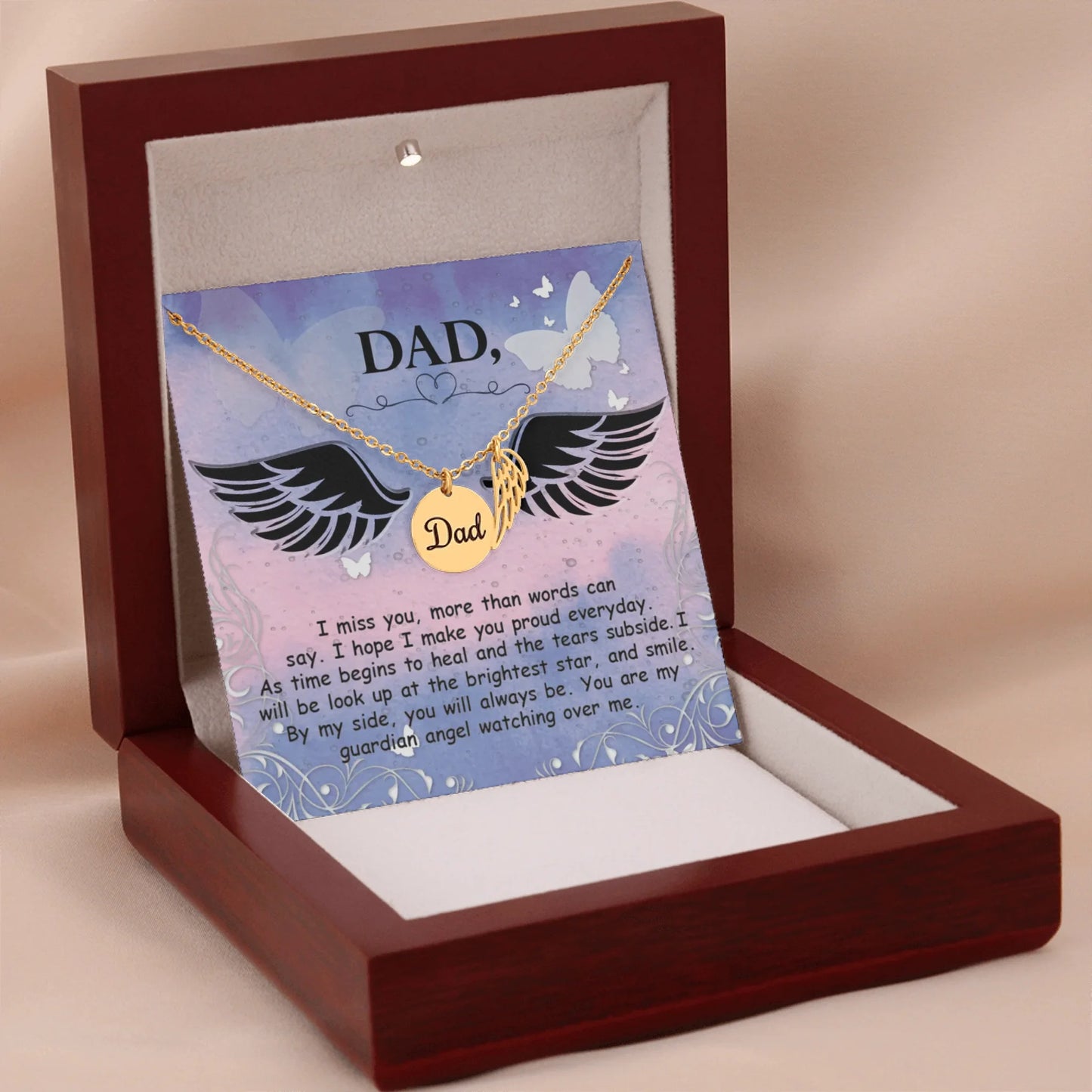 Dad Remembrance Gold w Wood Box 3