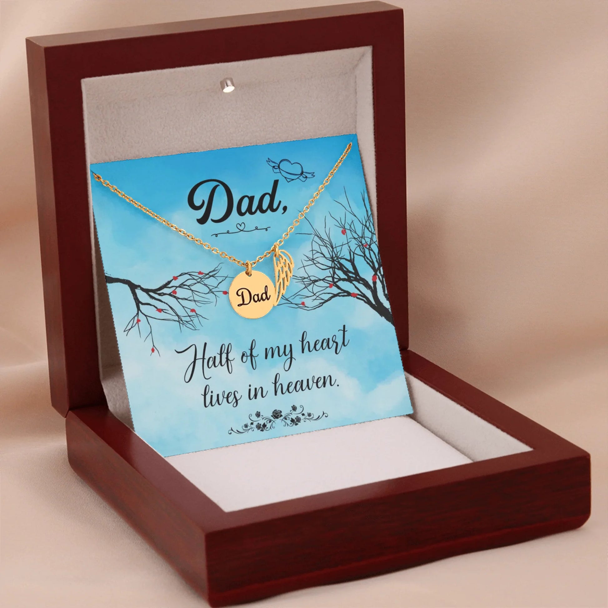 Dad Remembrance Gold w Wood Box 3
