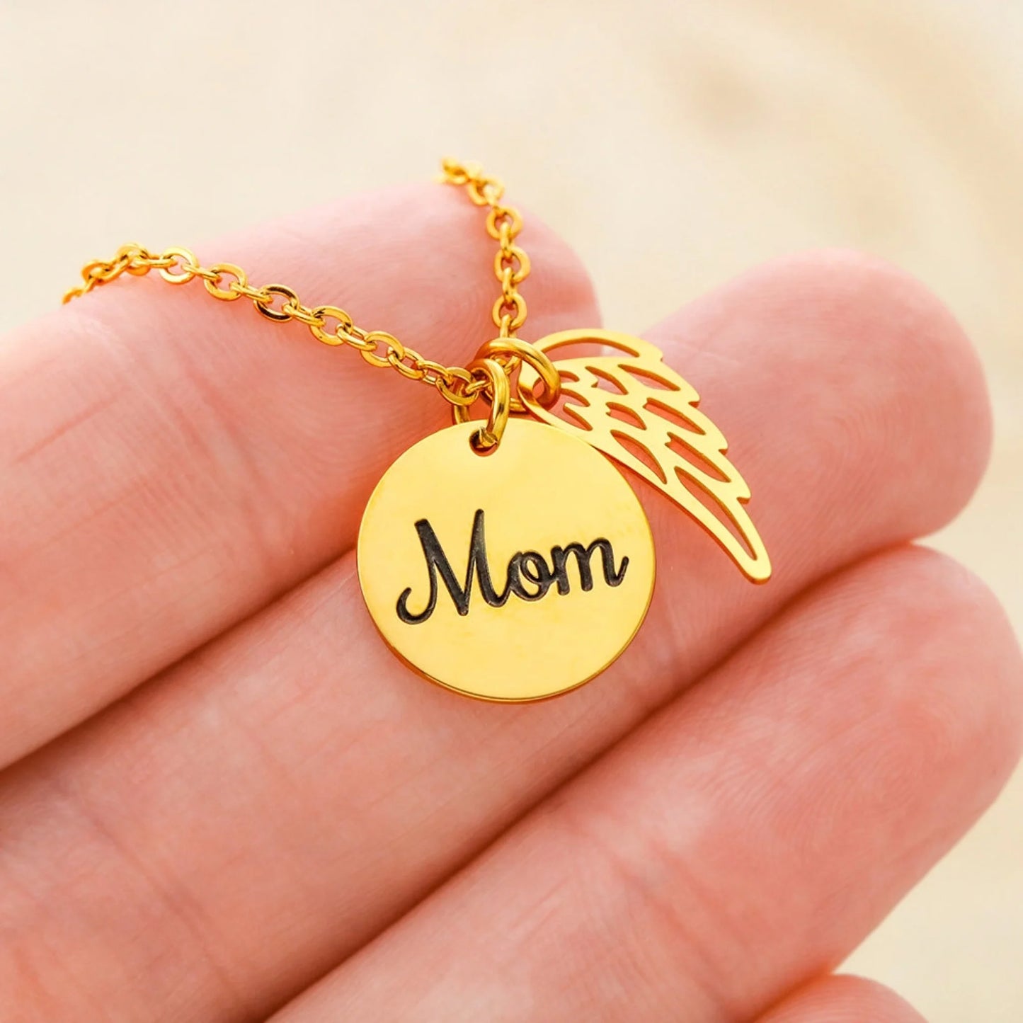 Mom Gold Remembrance in hand