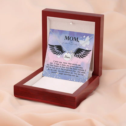 Mom Remembrance Necklace Silver w Wood Box 3