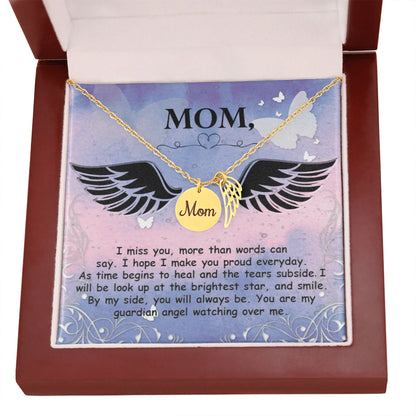 Mom Remembrance Necklace Silver w Wood Amazon
