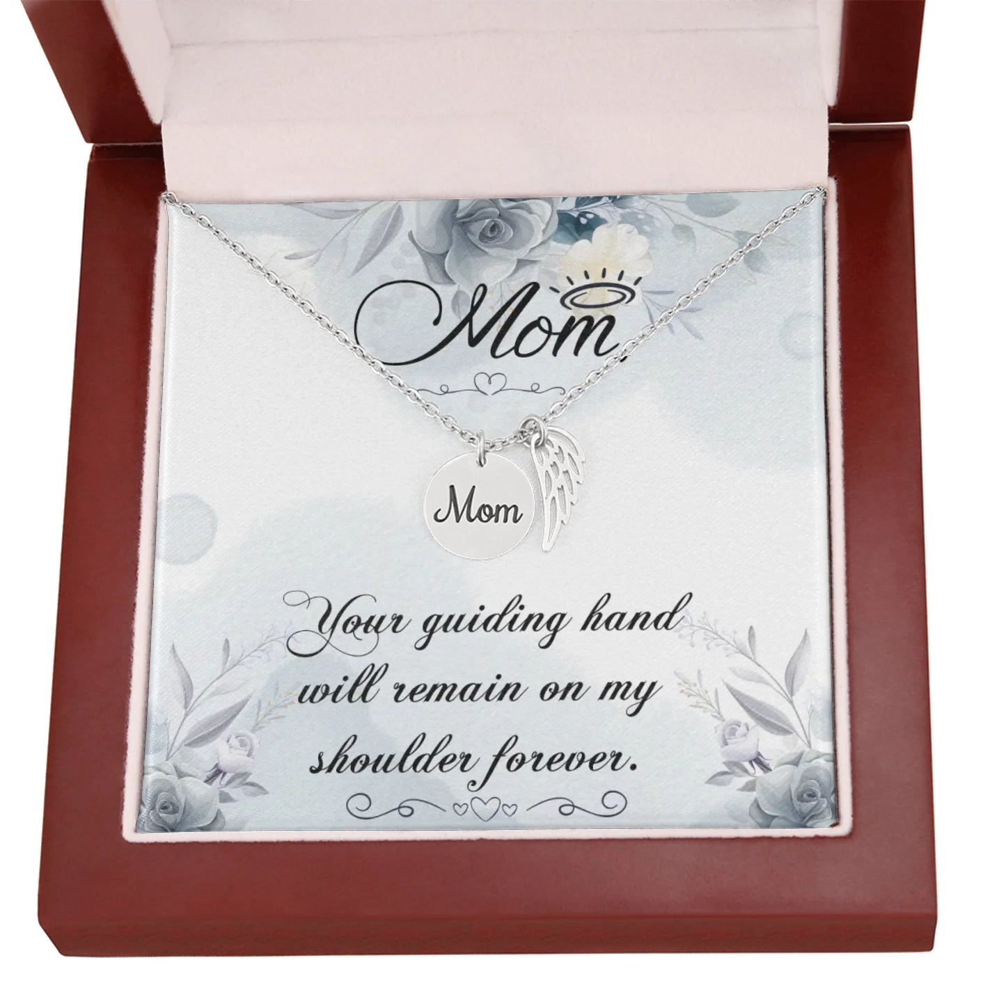 Mom Remembrance Necklace Silver w Wood Amazon