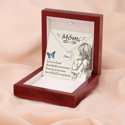 Mom Remembrance Necklace Silver w Wood Box 3