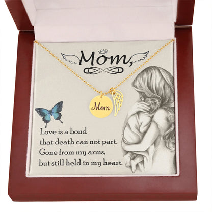 Mom Remembrance Necklace Silver w Wood Amazon