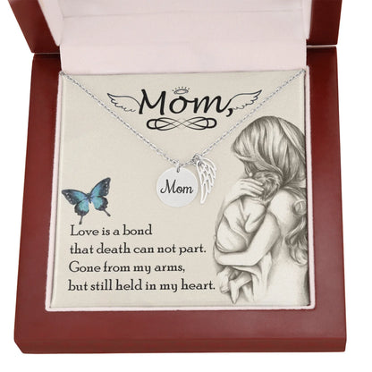 Mom Remembrance Necklace Silver w Wood Amazon