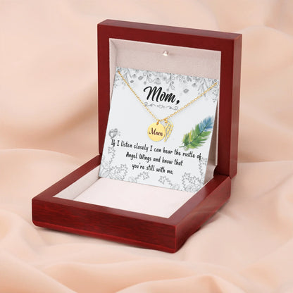 Mom Remembrance Necklace Gold w Wood Box 3