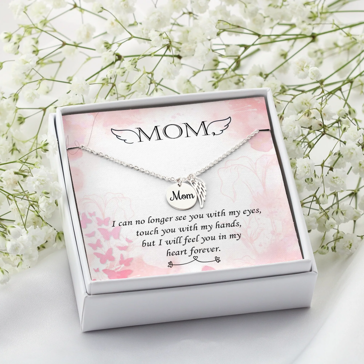 Personalized Memorial Necklace - Remembrance Necklace for Mom - In Loving Memory Gift - Personalize Memories