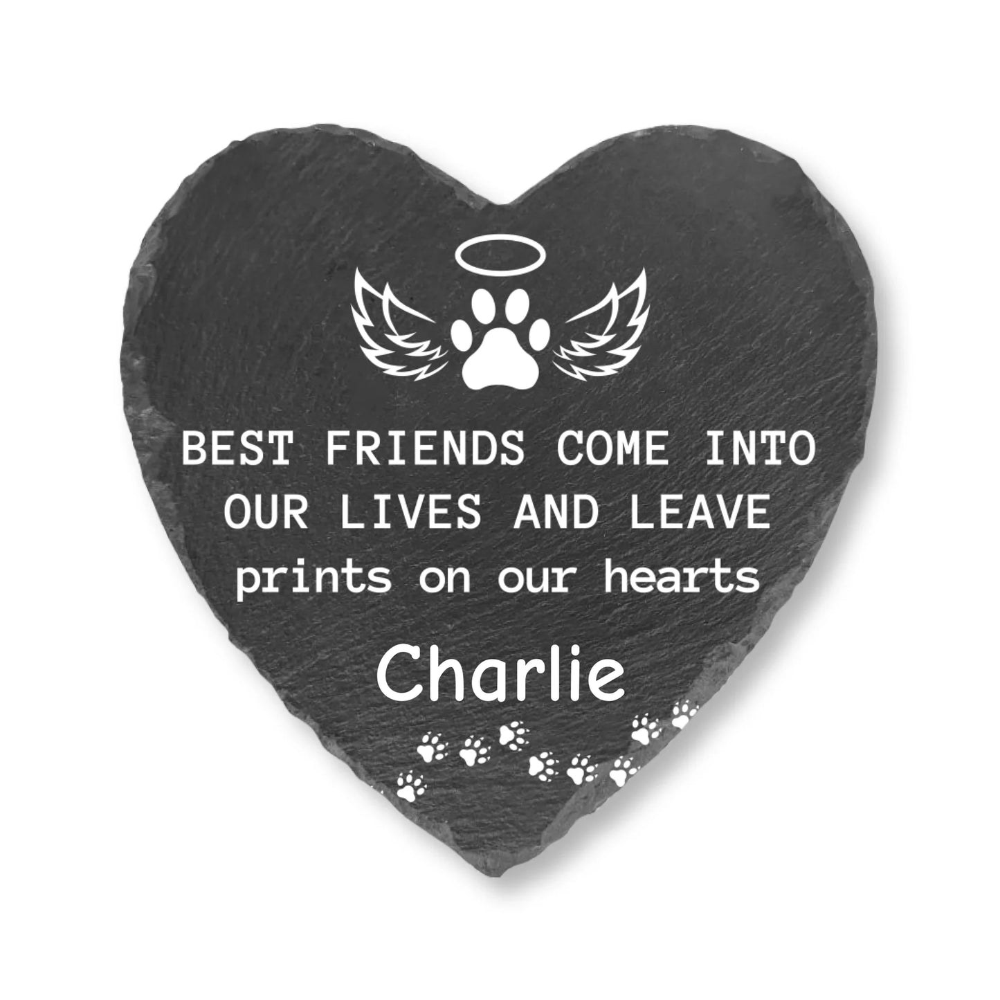 Personalized Pet Memorial Stone - Best Friends Leave Paw Prints - Memorial Gift for Loss of Pet