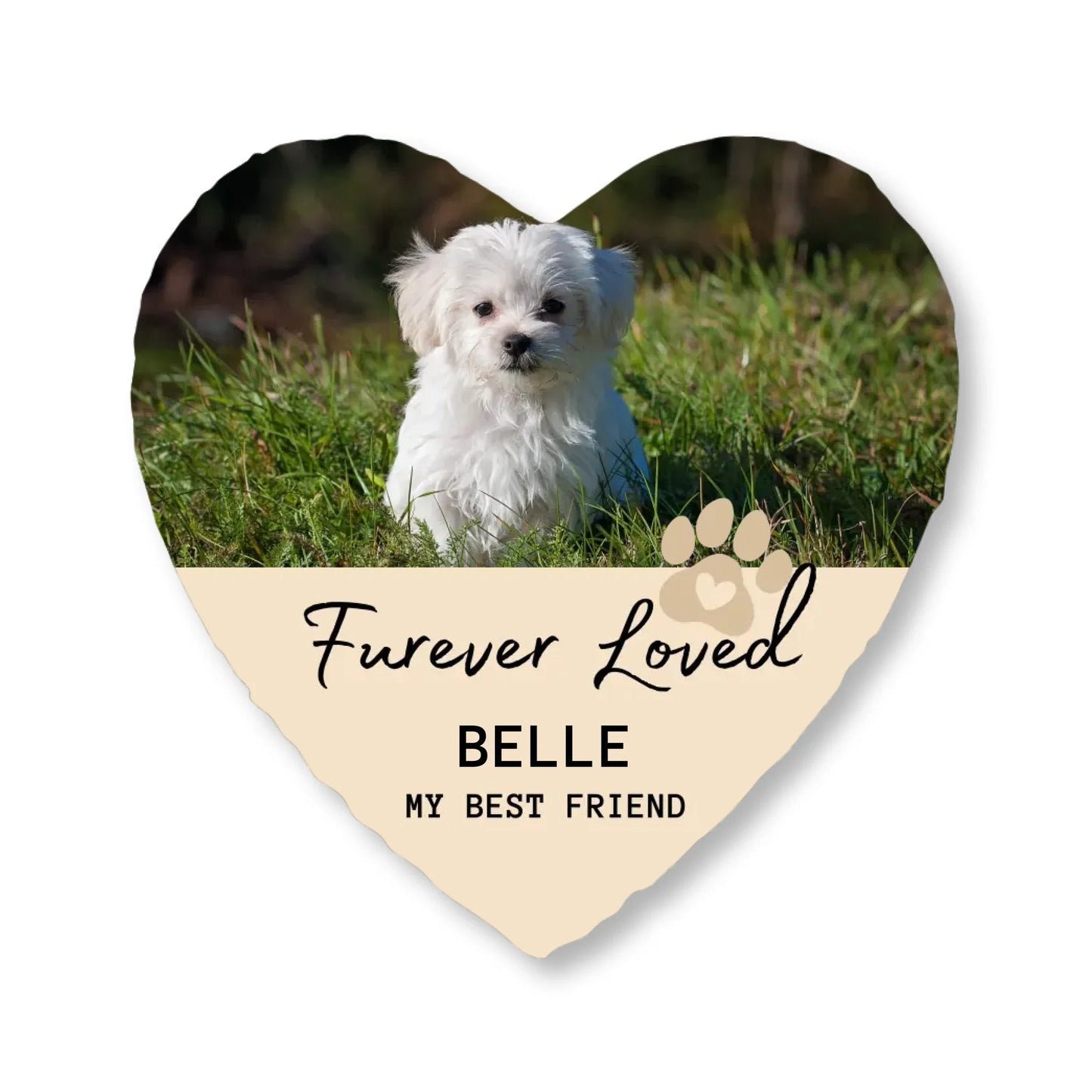 Personalized Pet Memorial Photo Stone - Furever Loved My Best Friend - Sympathy Gifts for Loss of Dog