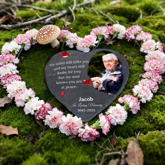 Personalized Memorial Heart Stone for Parents - Sympathy Gift for Loss - In Loving Memory Gift