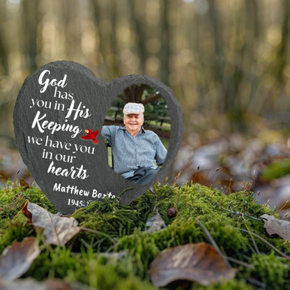 Custom Photo Memorial Stone - Sympathy Gift for Loss of Mom & Dad - Personalize Memories