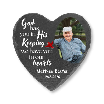 Custom Photo Memorial Stone - Sympathy Gift for Loss of Mom & Dad - Personalize Memories