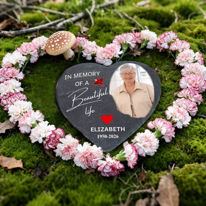 Photo Memorial Garden Stone for Loved Ones - Sympathy Gift for Loss - Personalize Memories