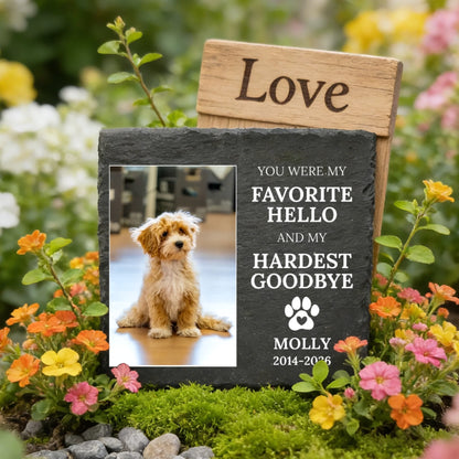 Custom Pet Memorial Square Stone - Personalized Dog Memorial Gift - Personalize Memories
