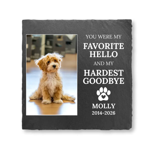 Custom Pet Memorial Square Stone - Personalized Dog Memorial Gift