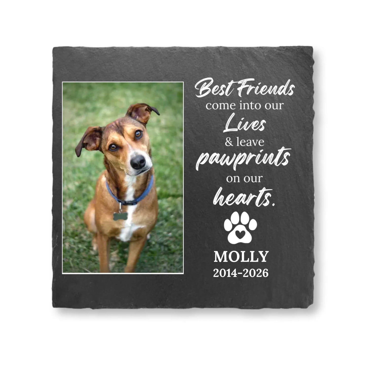 Pet Memorial Square Stone - Remembrance Stone for Memorial Garden - Pet Remembrance Gift